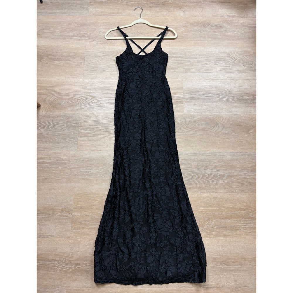 NWT Altar'd State Floral Burnout Velvet Maxi Dress Women's S Color Black